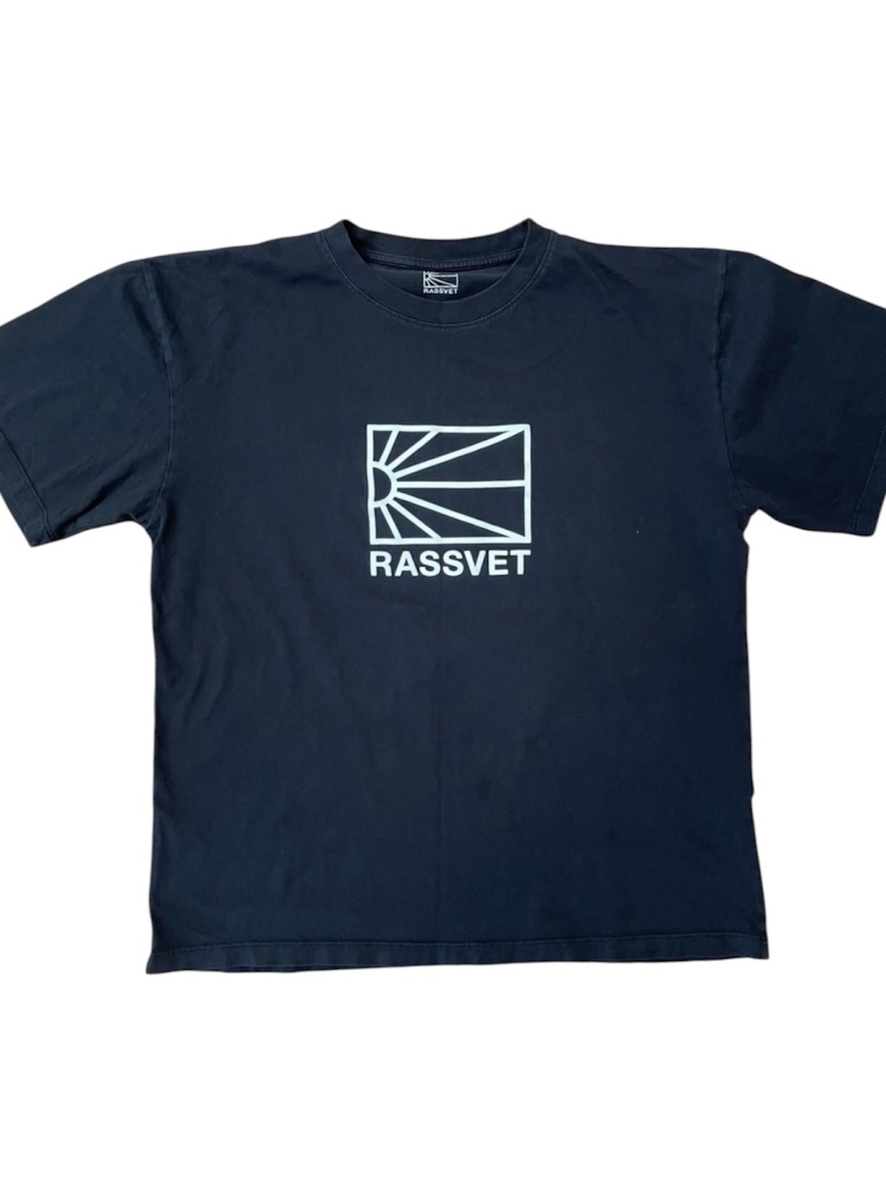 Rassvet Big Logo T-Shirt Men’s L Black Cotton Graphic Tee Paccbet Streetwear